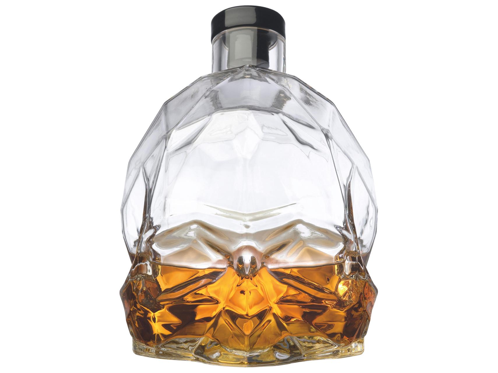 NUDE Memento Mori Clear Black Whisky Bottle