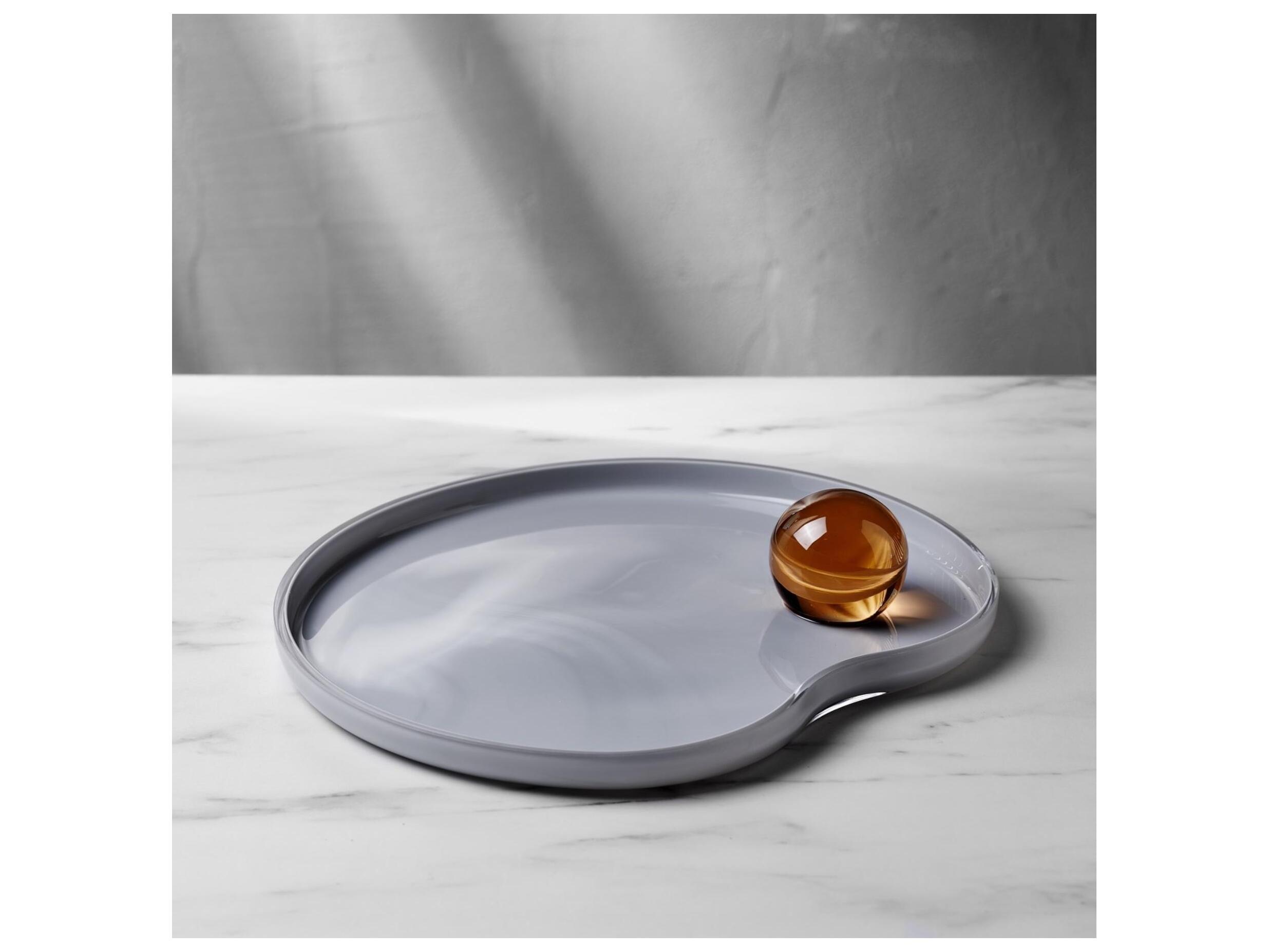 NUDE Juno Opal Grey Appricot Serving Plate