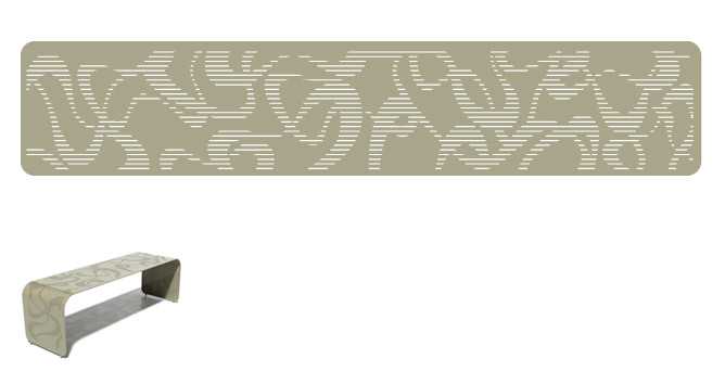 Orange Pink Accent Bench