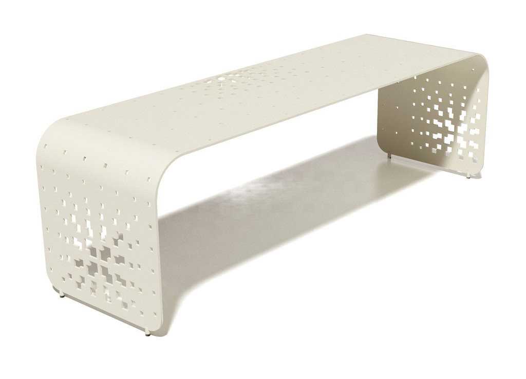 Orange Beige Accent Bench