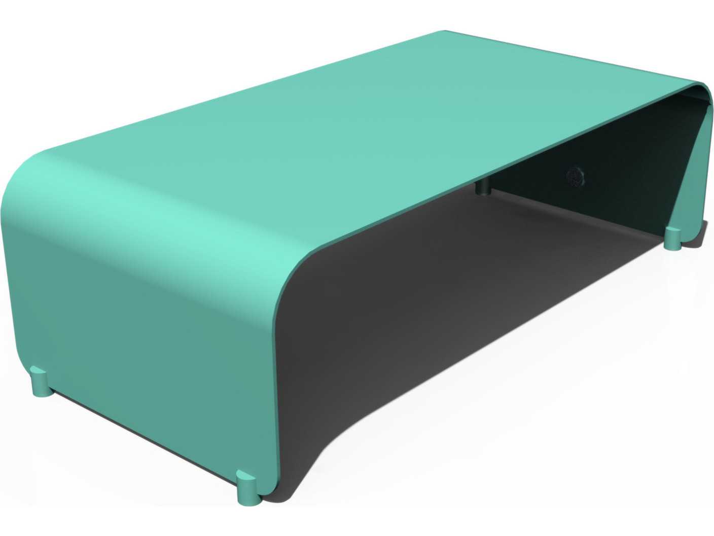 Orange Rectangular Metal Coffee Table