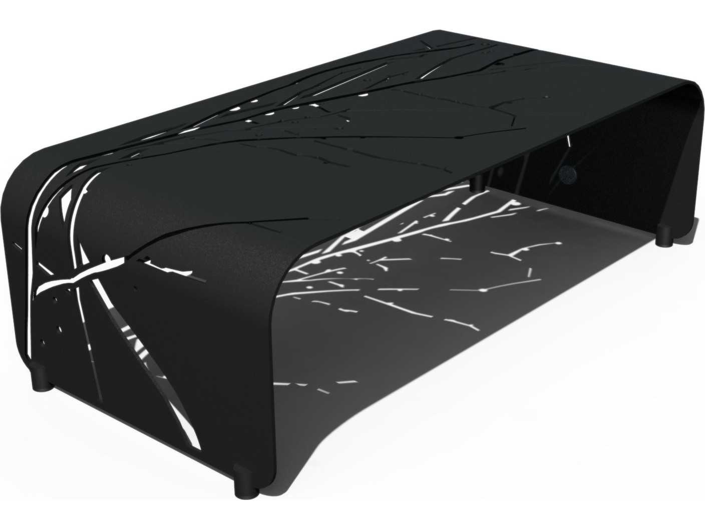 Orange Rectangular Metal Coffee Table