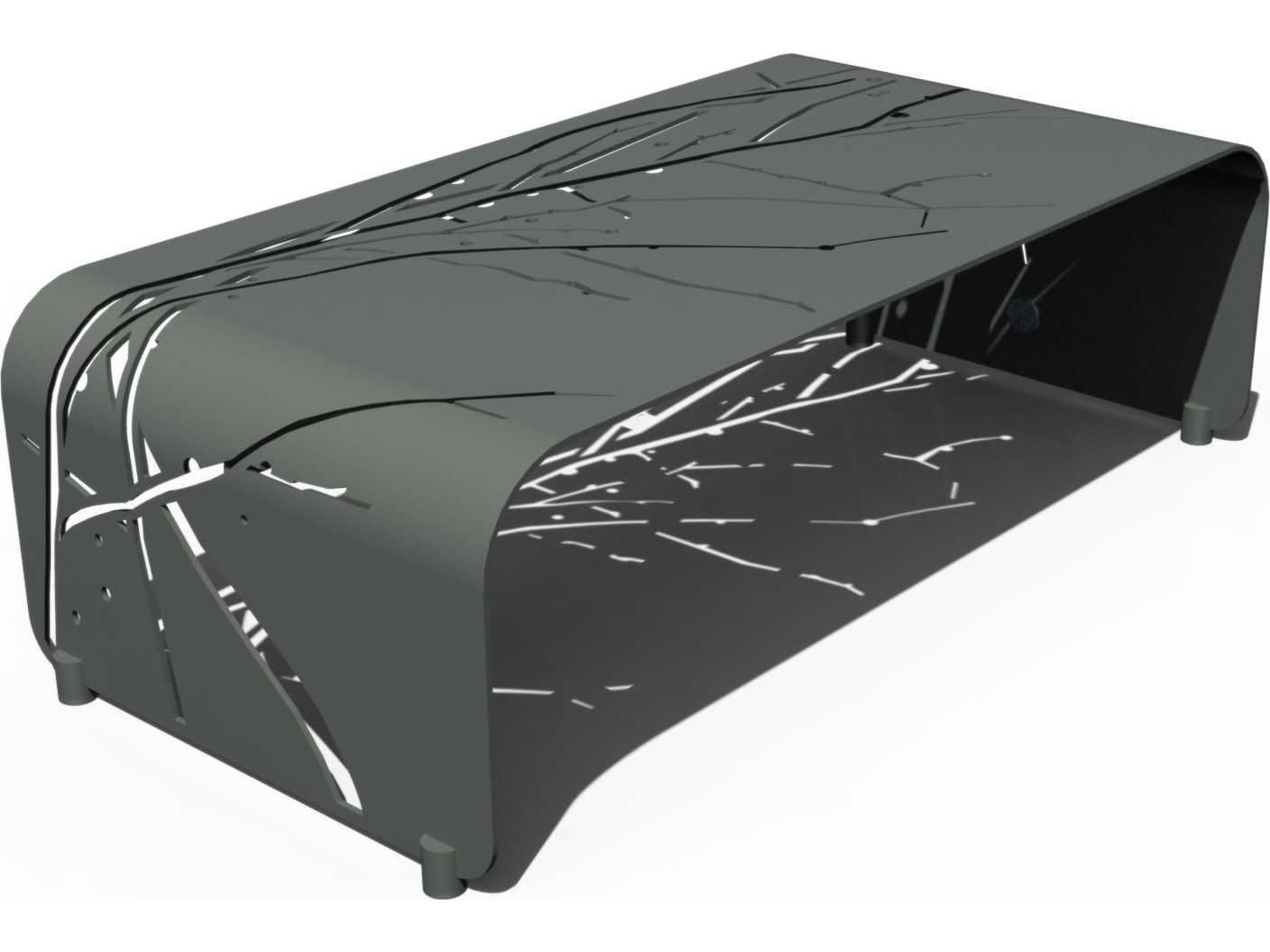 Orange Rectangular Metal Coffee Table