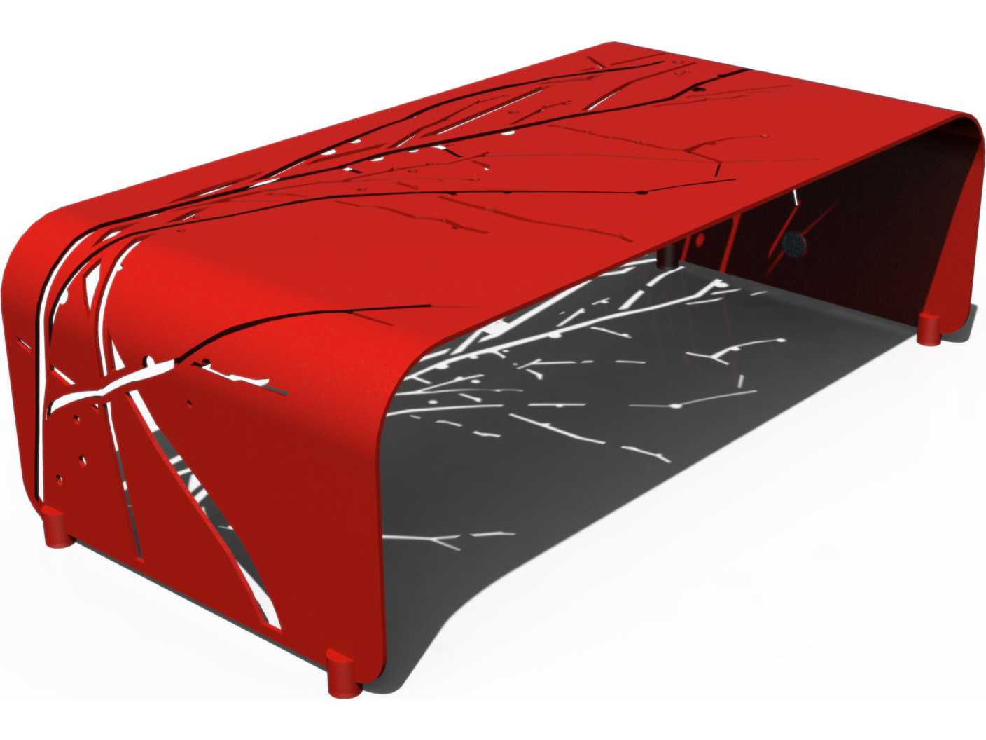 Orange Rectangular Metal Coffee Table