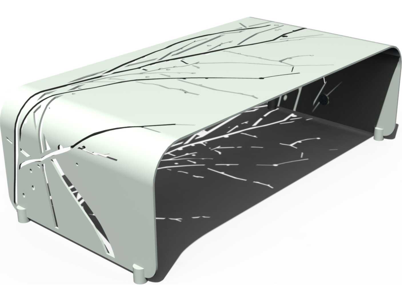 Orange Rectangular Metal Coffee Table