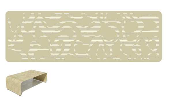 Orange Rectangular Metal Coffee Table