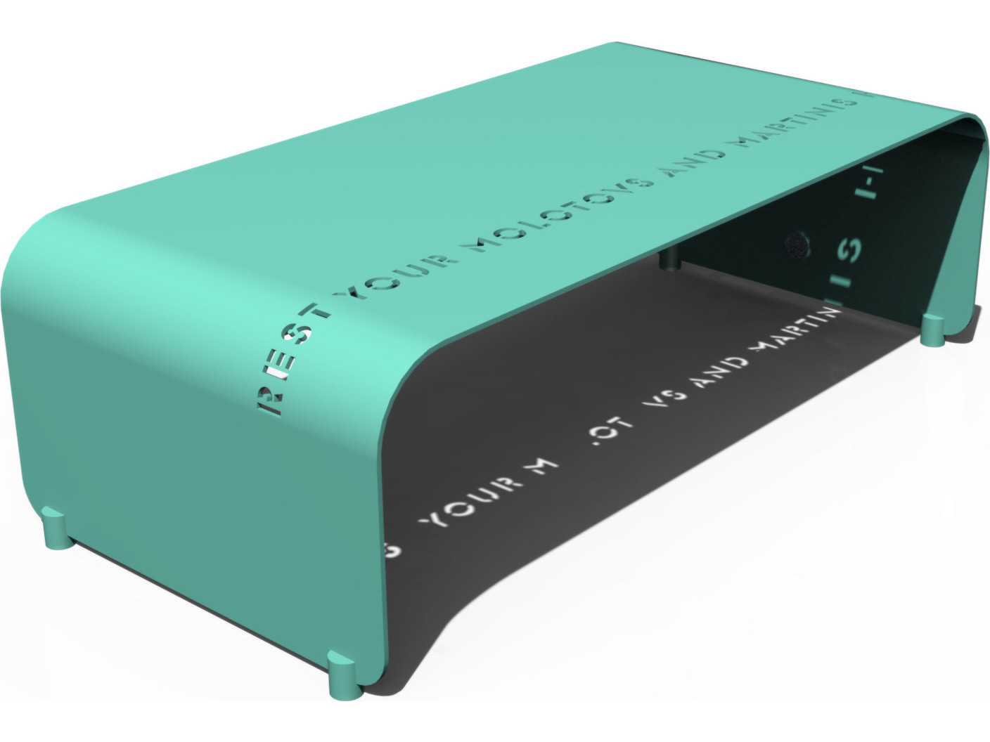 Orange Rectangular Metal Coffee Table