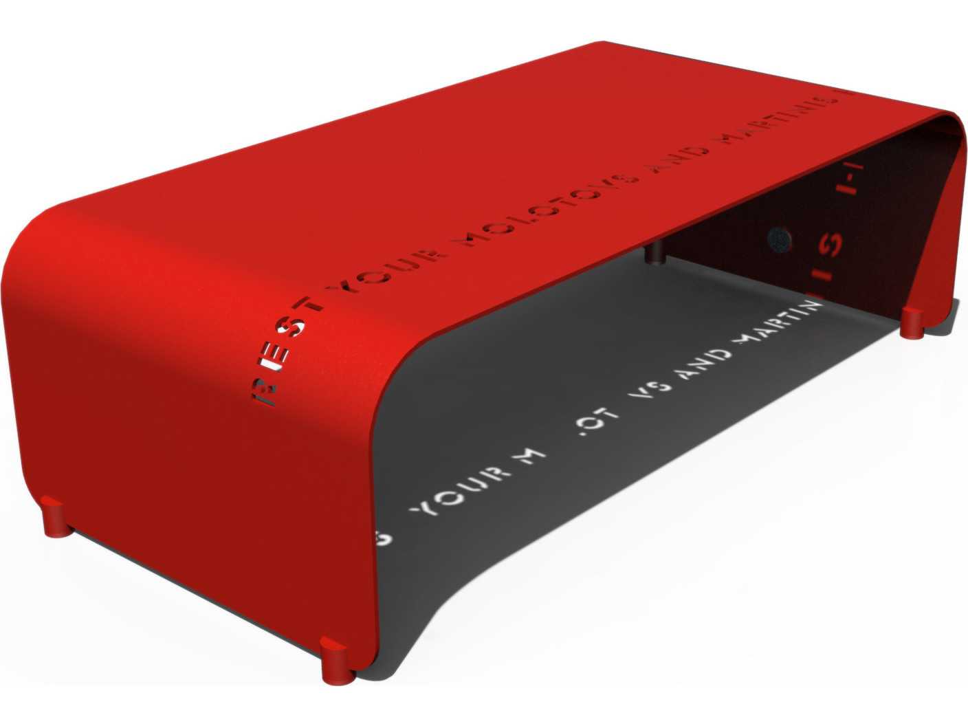 Orange Rectangular Metal Coffee Table