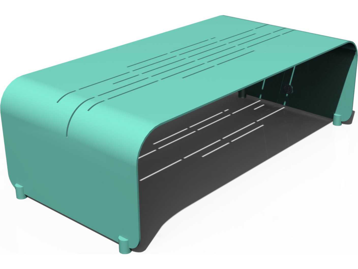 Orange Rectangular Metal Coffee Table