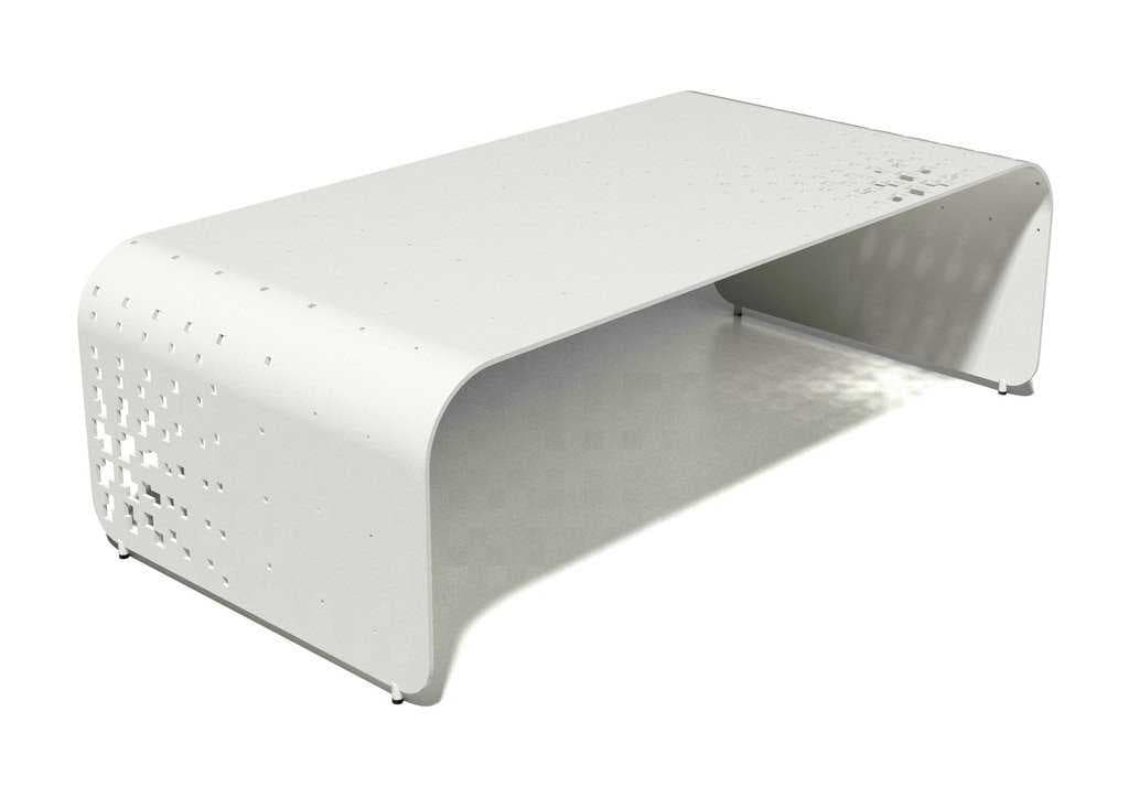 Orange Rectangular Metal Coffee Table