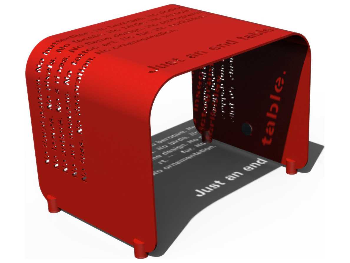 Orange Rectangular Metal End Table