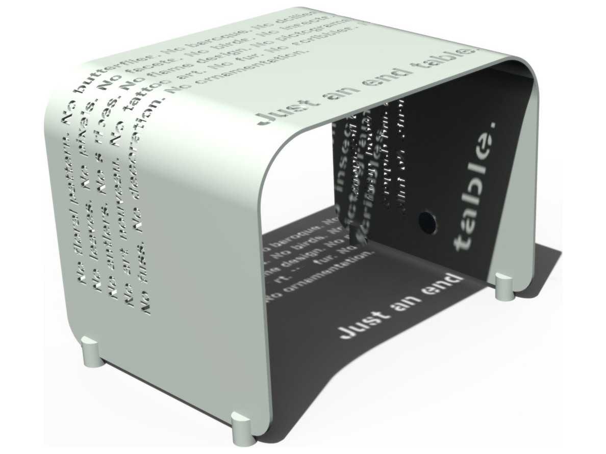 Orange Rectangular Metal End Table