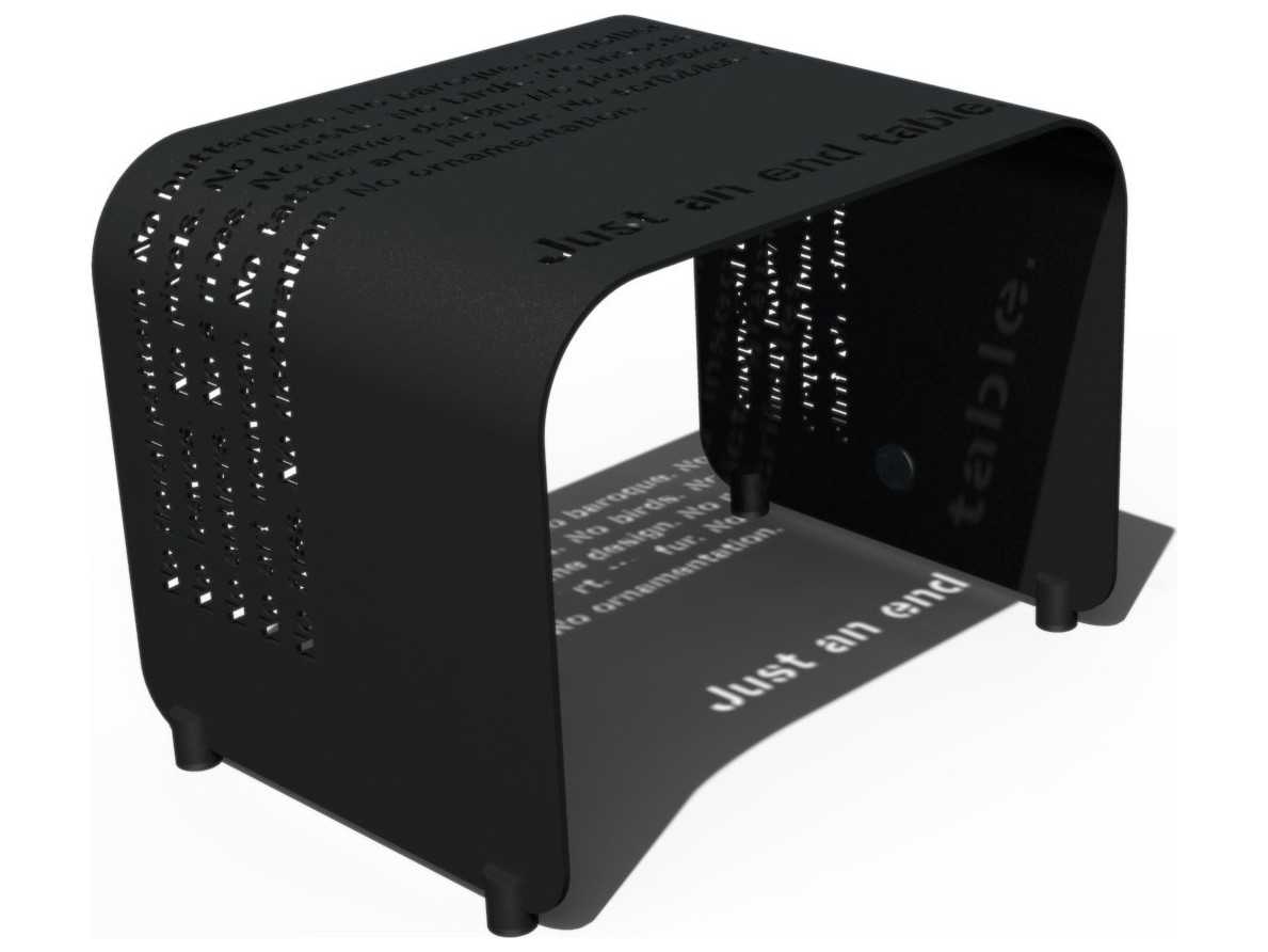 Orange Rectangular Metal End Table