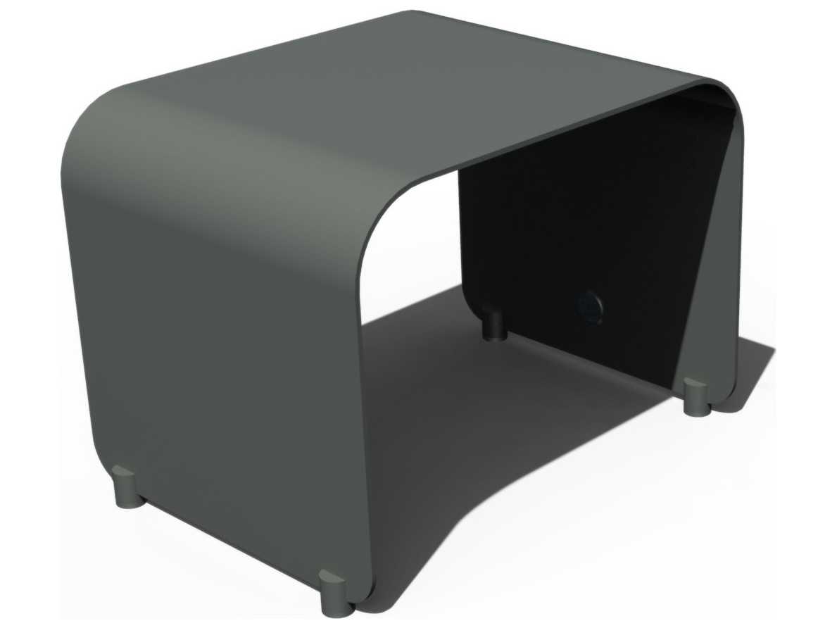 Orange Rectangular Metal End Table