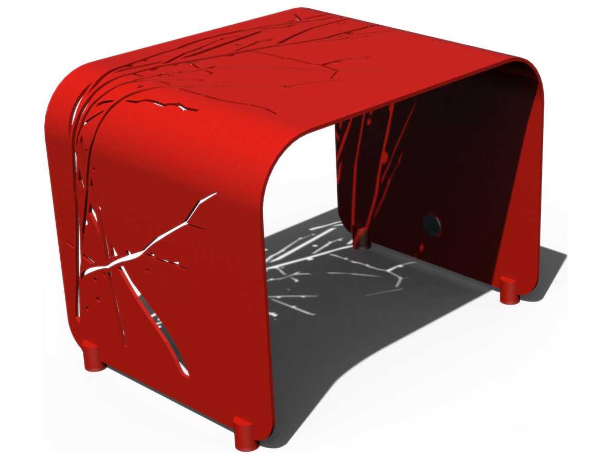 Orange Rectangular Metal End Table