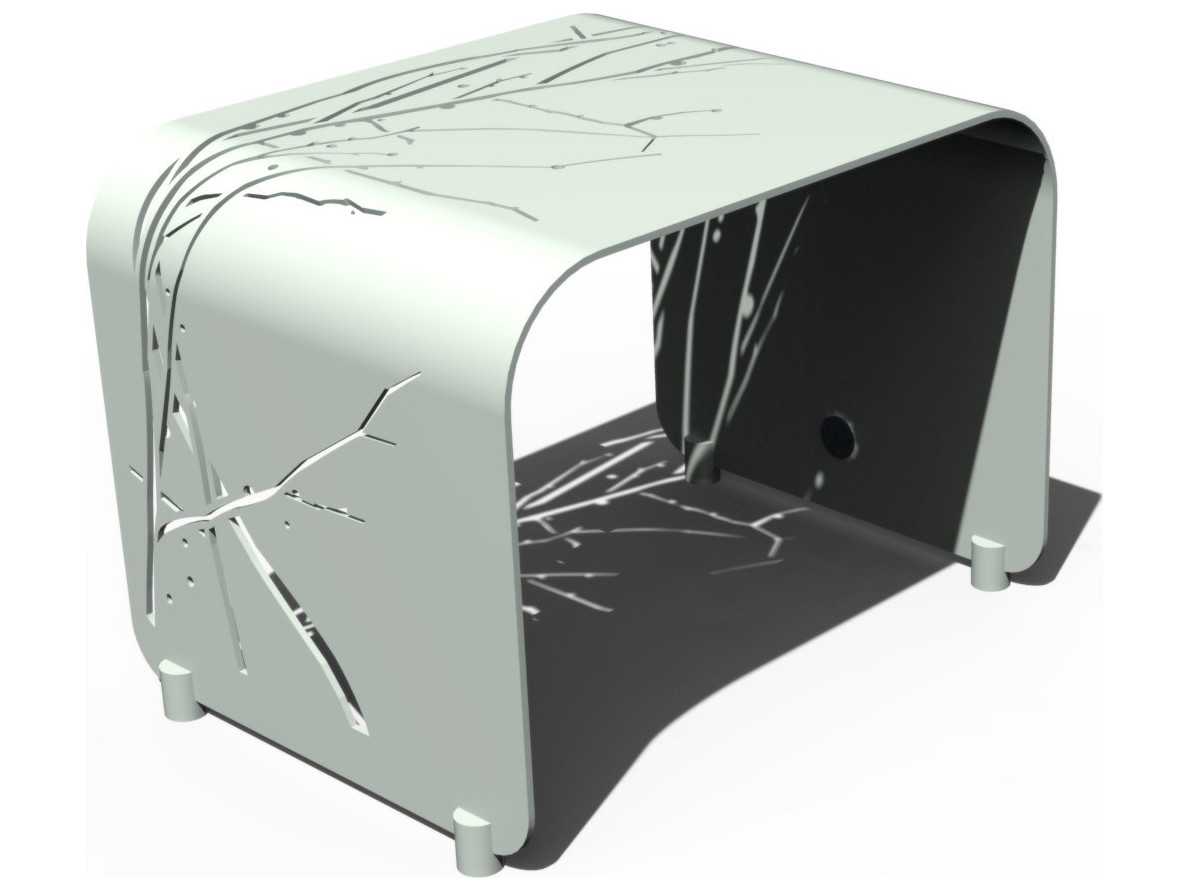 Orange Rectangular Metal End Table