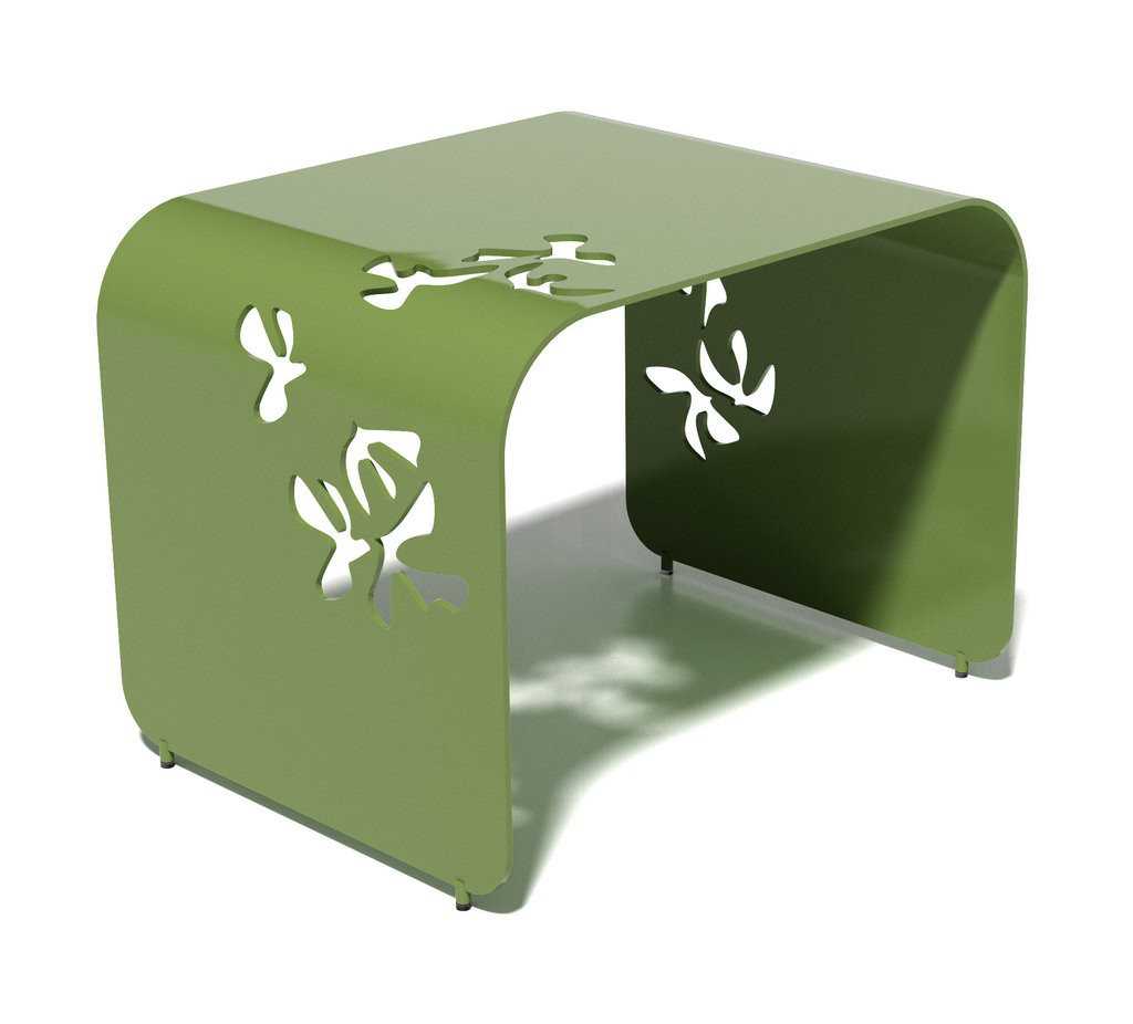 Orange Rectangular Metal End Table