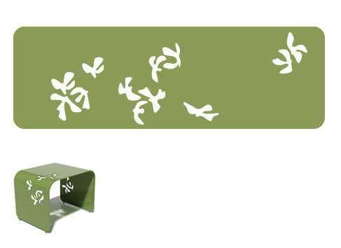 Orange Rectangular Metal End Table