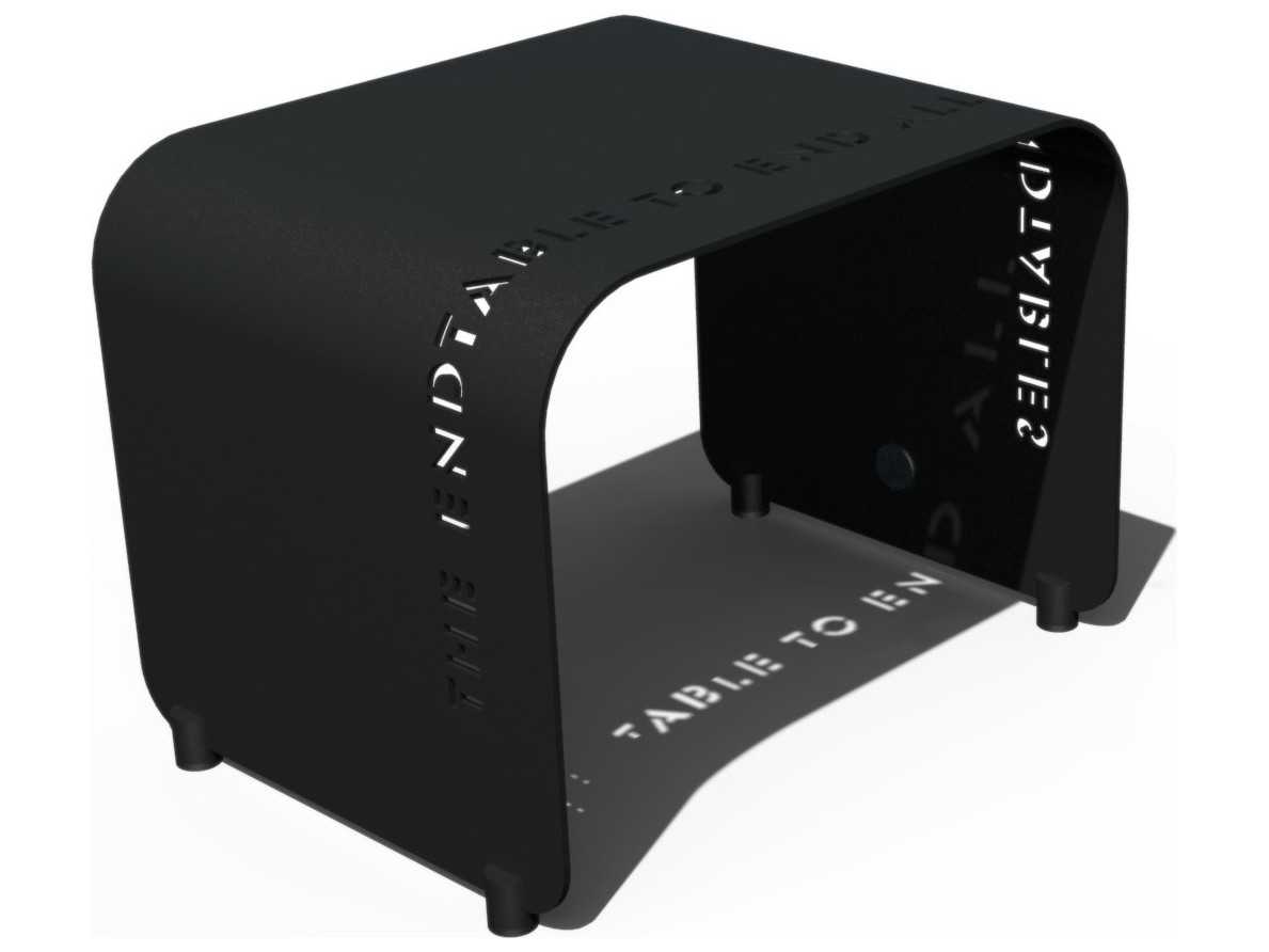 Orange Rectangular Metal End Table