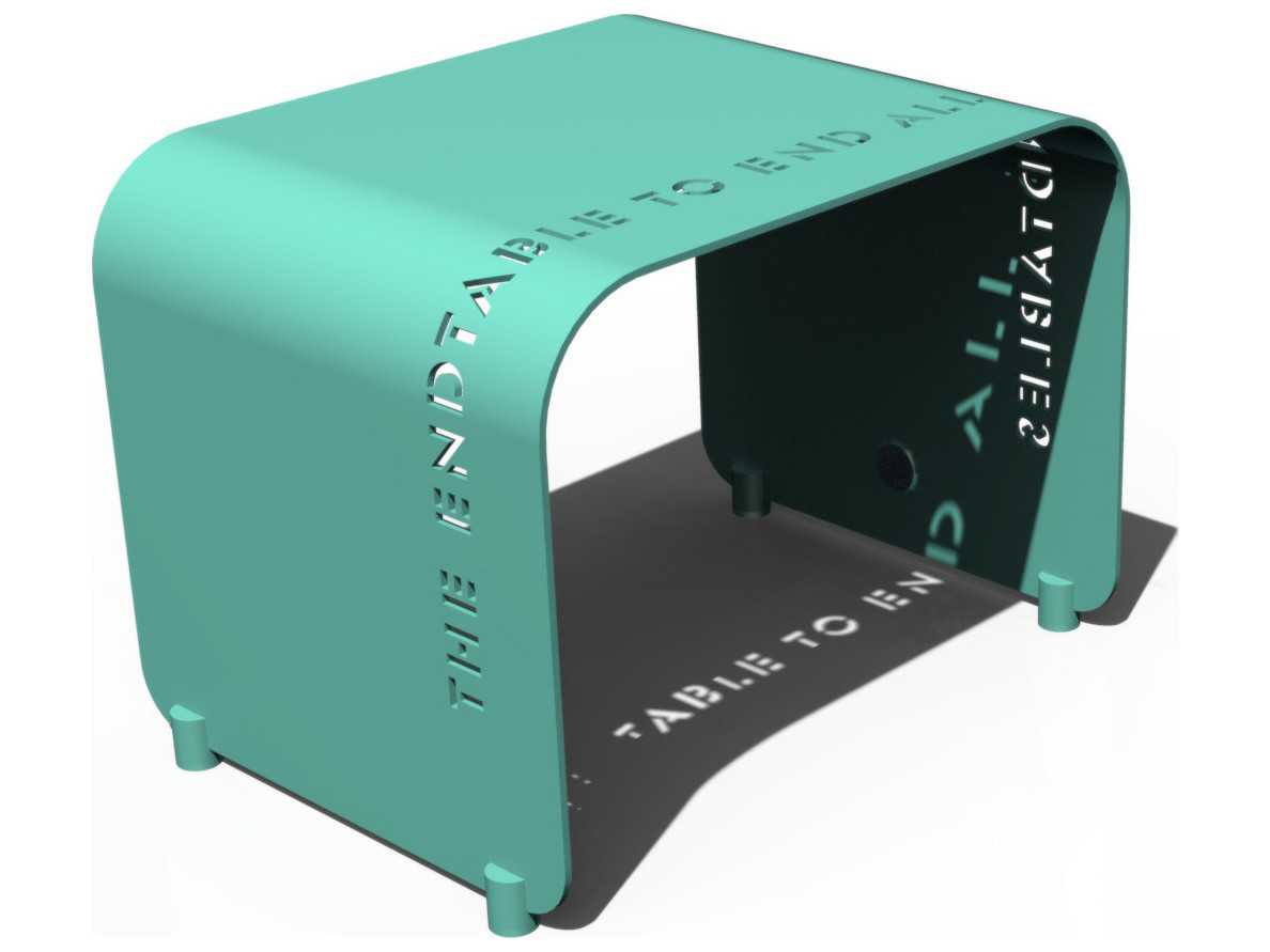 Orange Rectangular Metal End Table