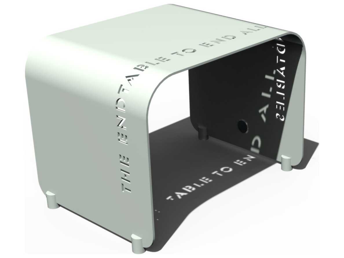 Orange Rectangular Metal End Table