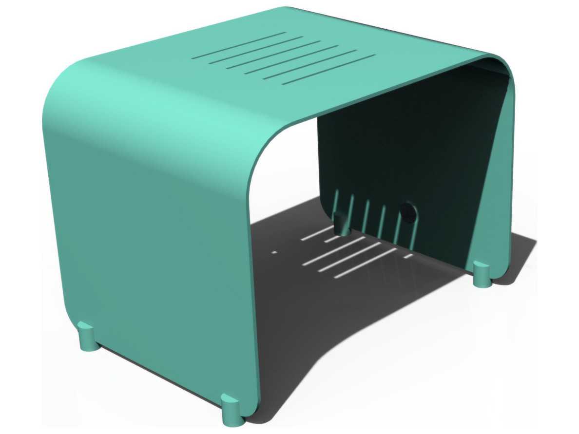 Orange Rectangular Metal End Table