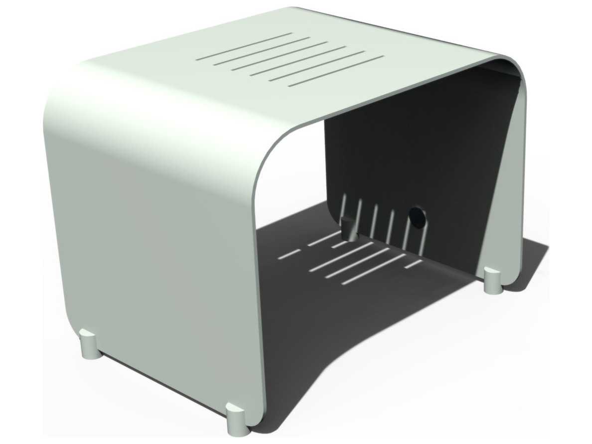 Orange Rectangular Metal End Table