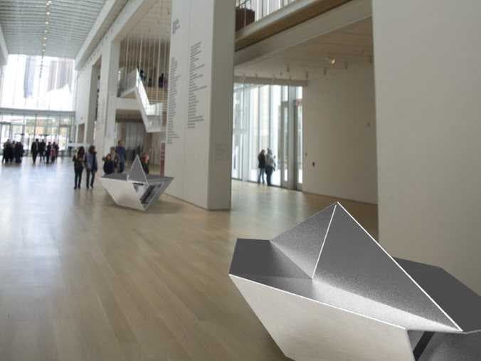 Orange Silver Accent Bench