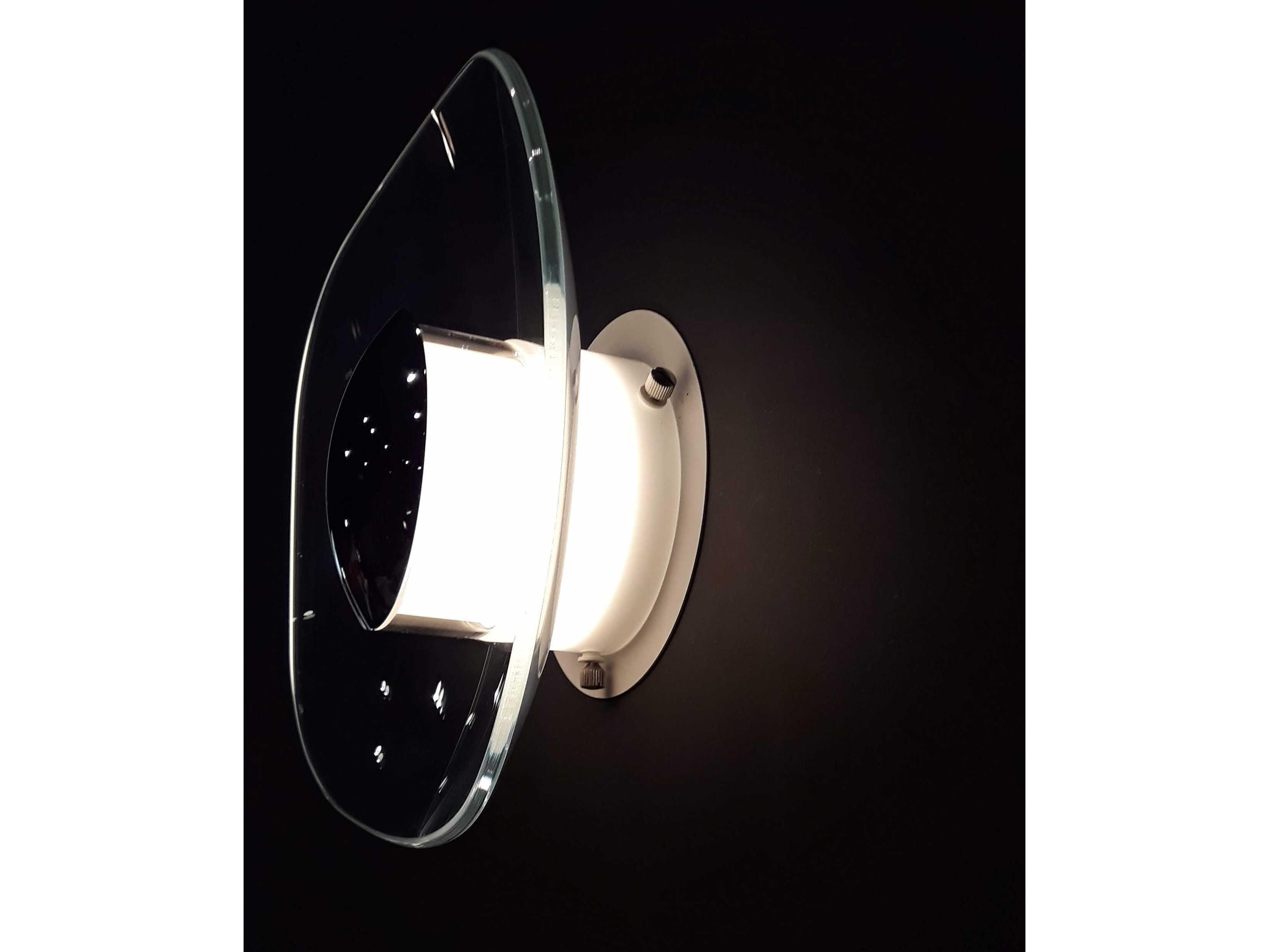Oluce Yolk 1-Light Nickel Clear Glass Wall Sconce