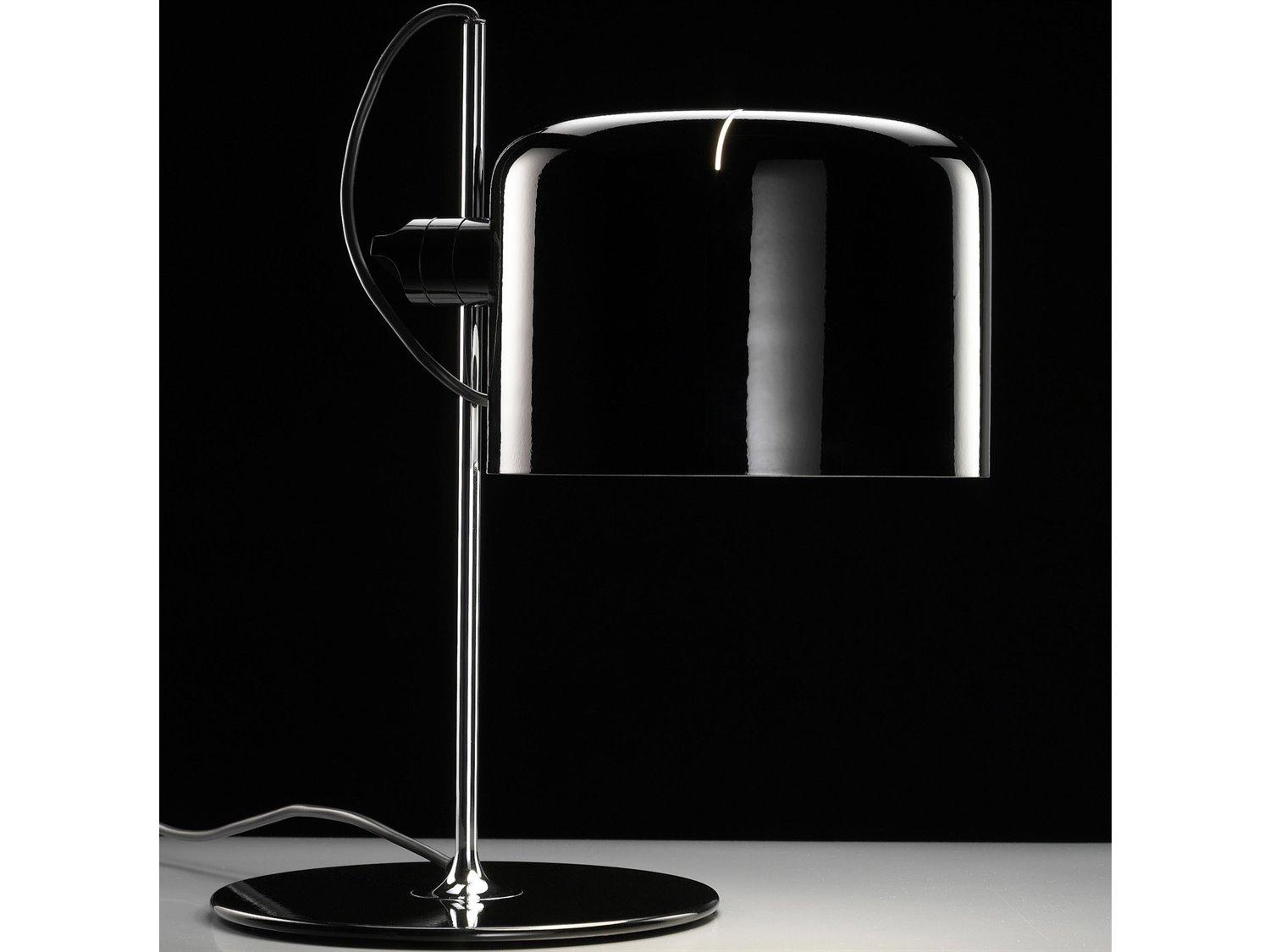 Oluce Coupe Black Chrome Table Lamp