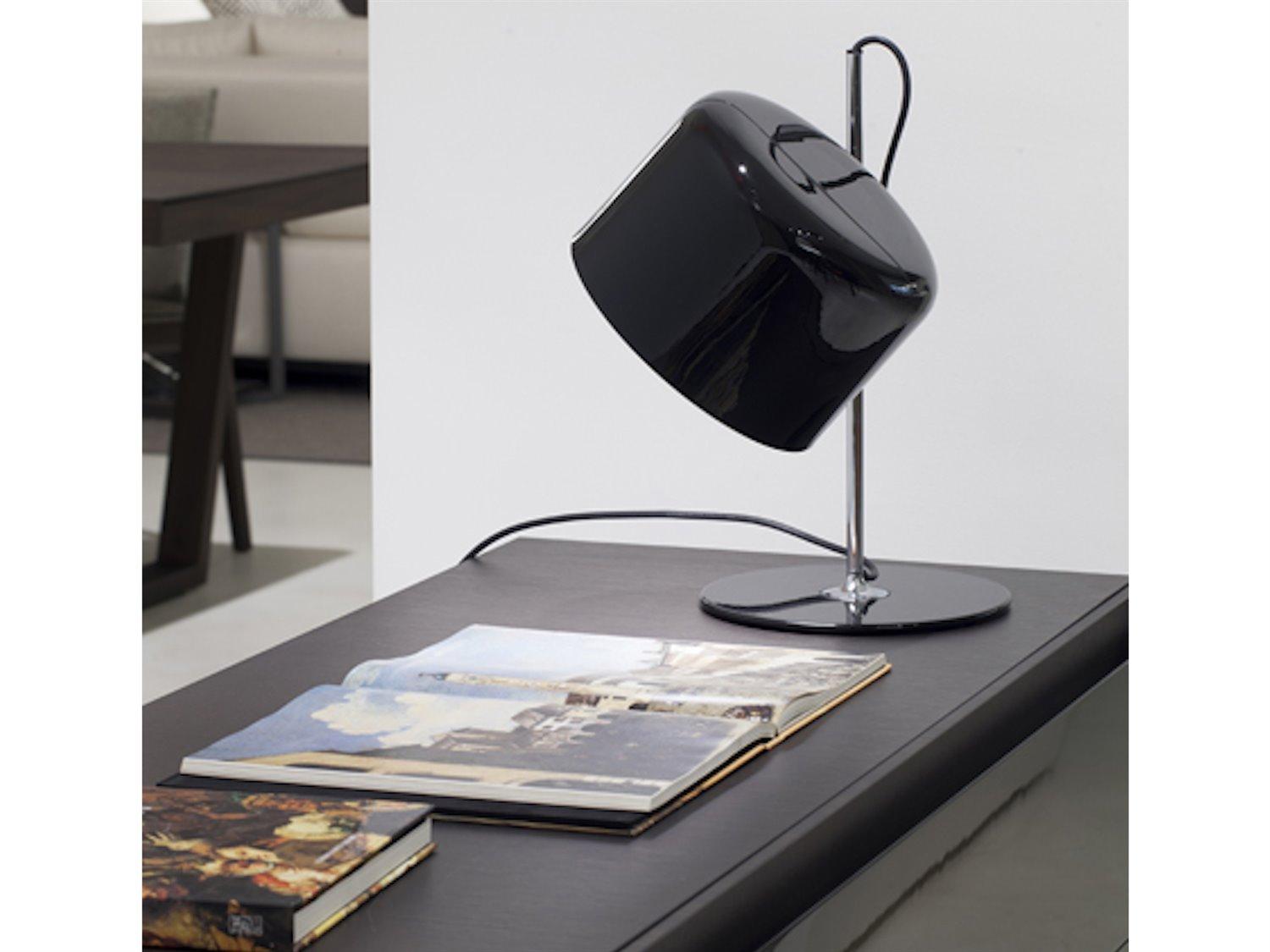 Oluce Coupe Black Chrome Table Lamp