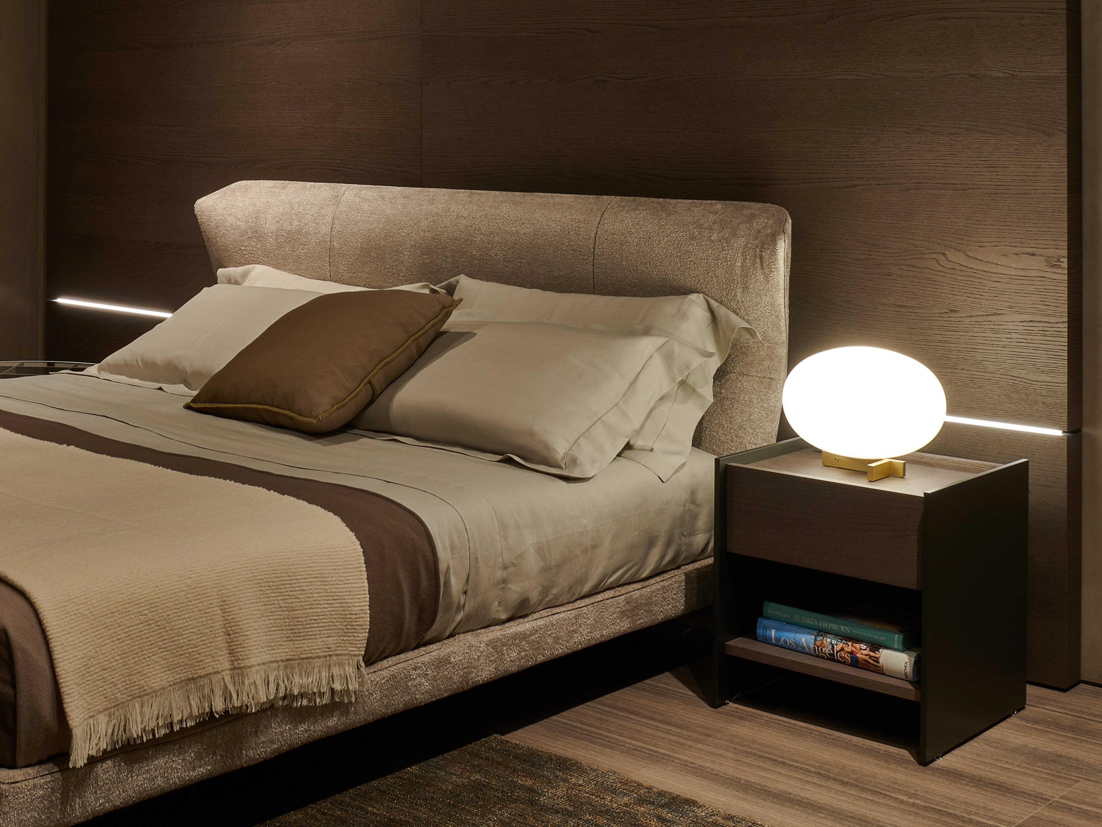 Oluce Alba Polished Opaline Satin Brass Glass Table Lamp