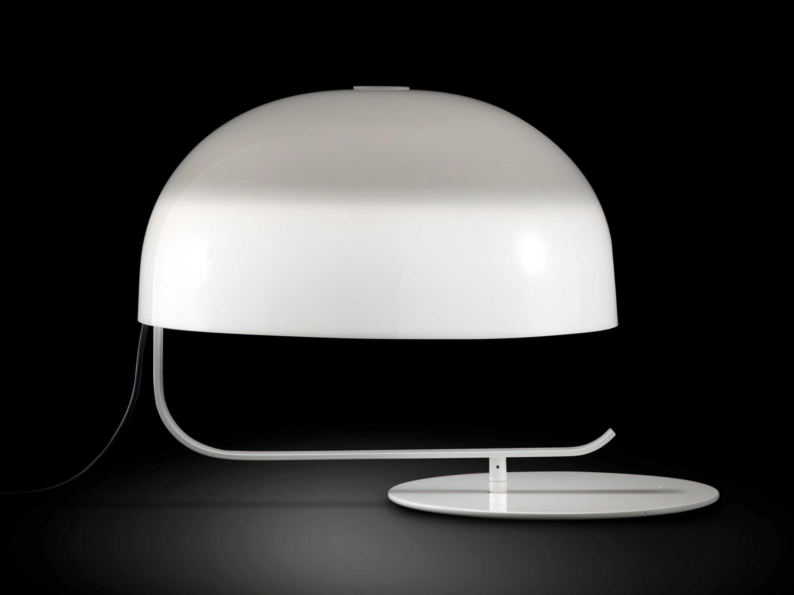 Oluce Zanuso White Chrome Table Lamp