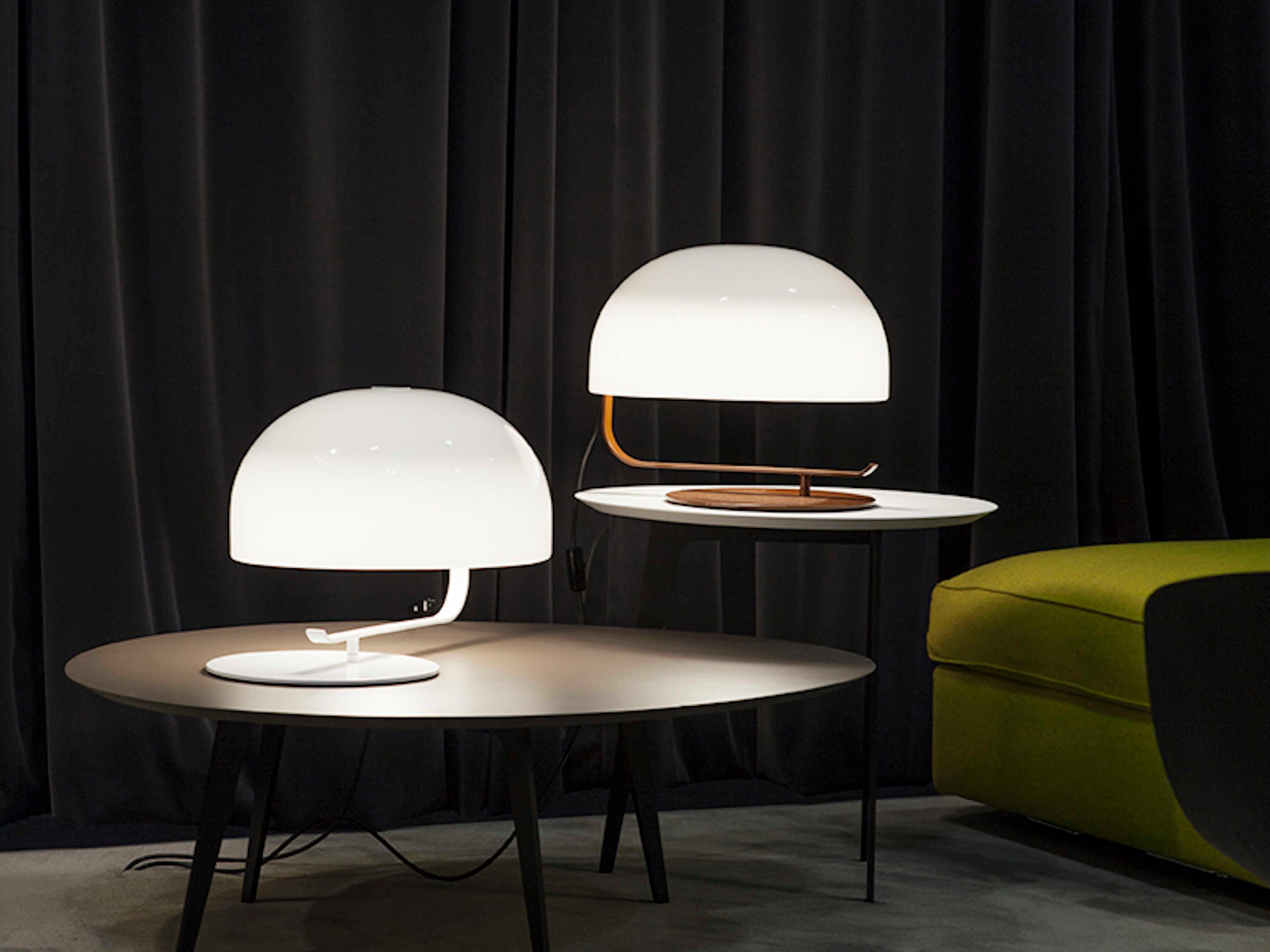 Oluce Zanuso White Chrome Table Lamp