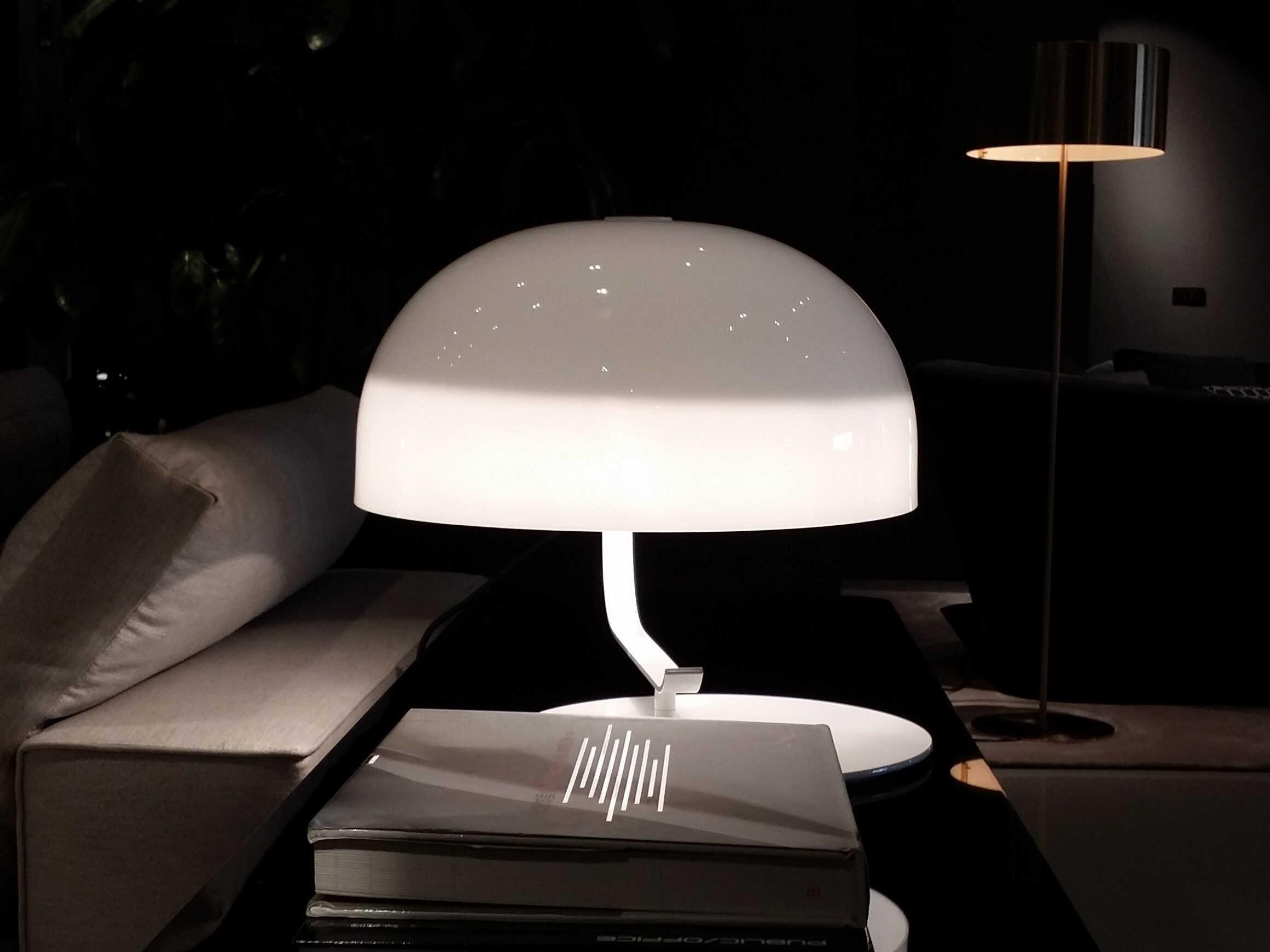 Oluce Zanuso White Chrome Table Lamp