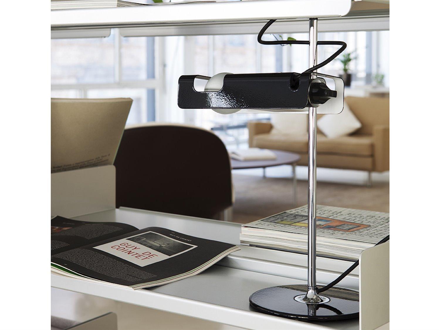 Oluce Spider Black Chrome Table Lamp