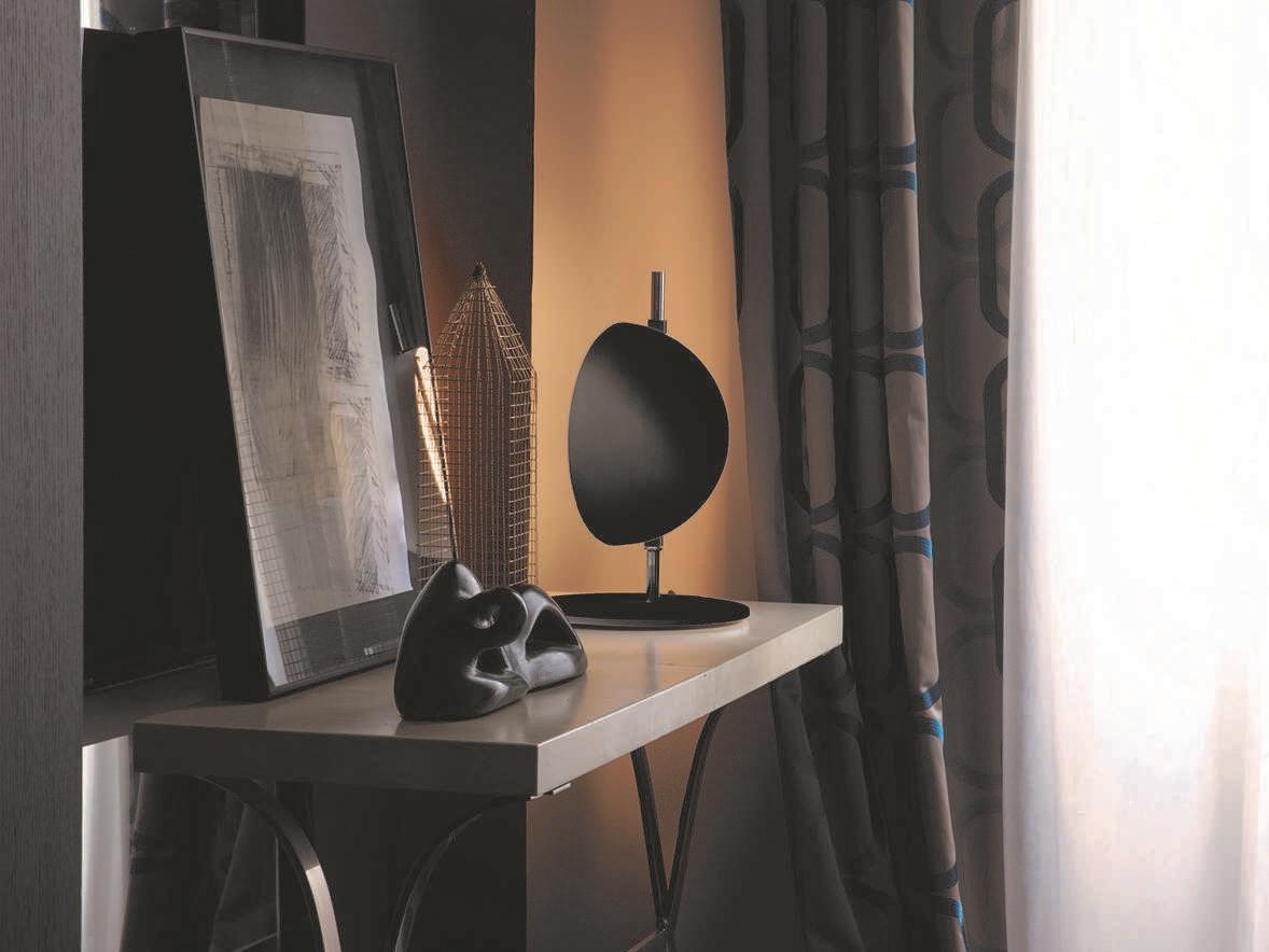 Oluce Superluna Black LED Table Lamp