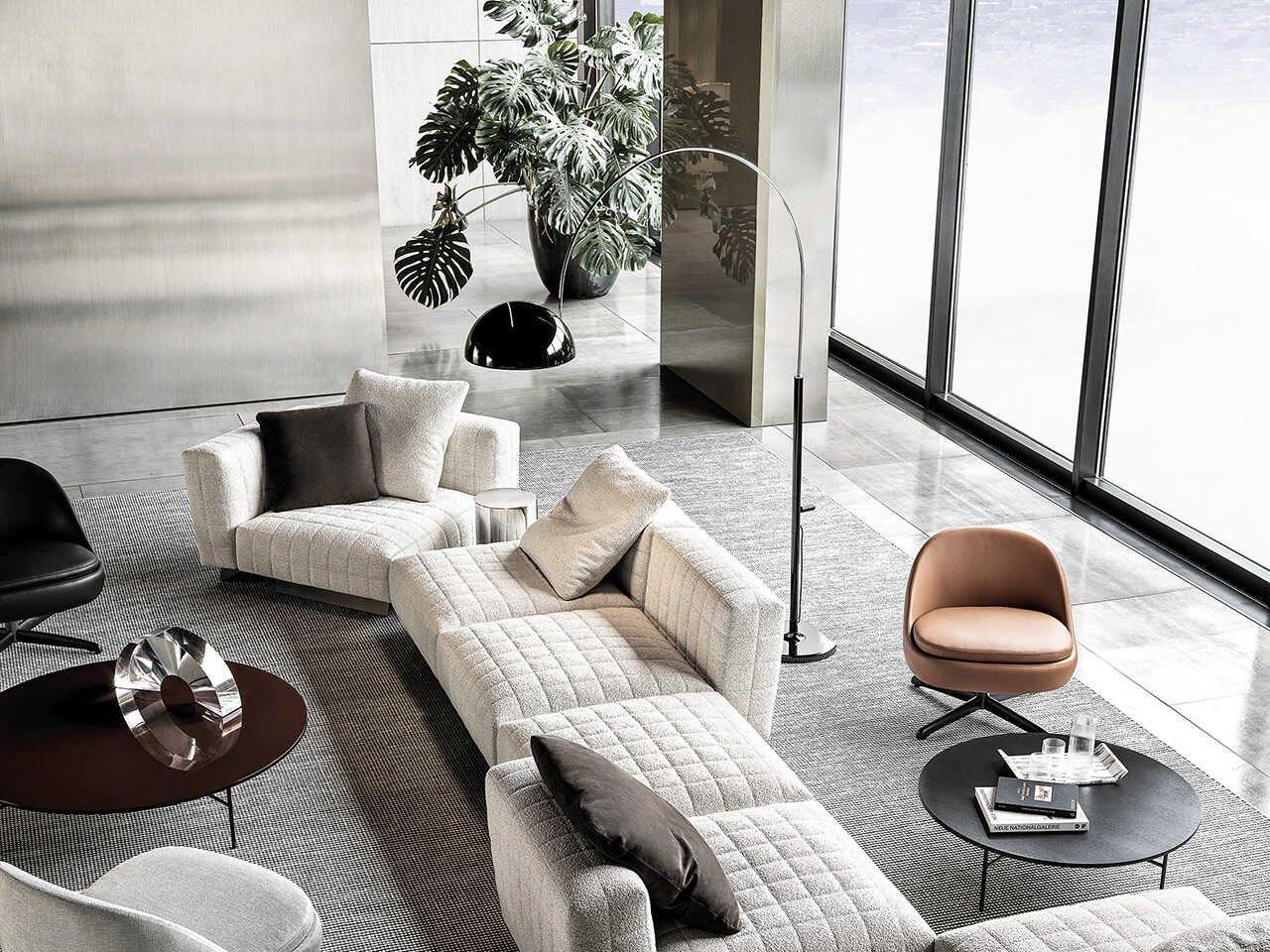 Oluce Coupe Lacquered Black Chrome Floor Lamp