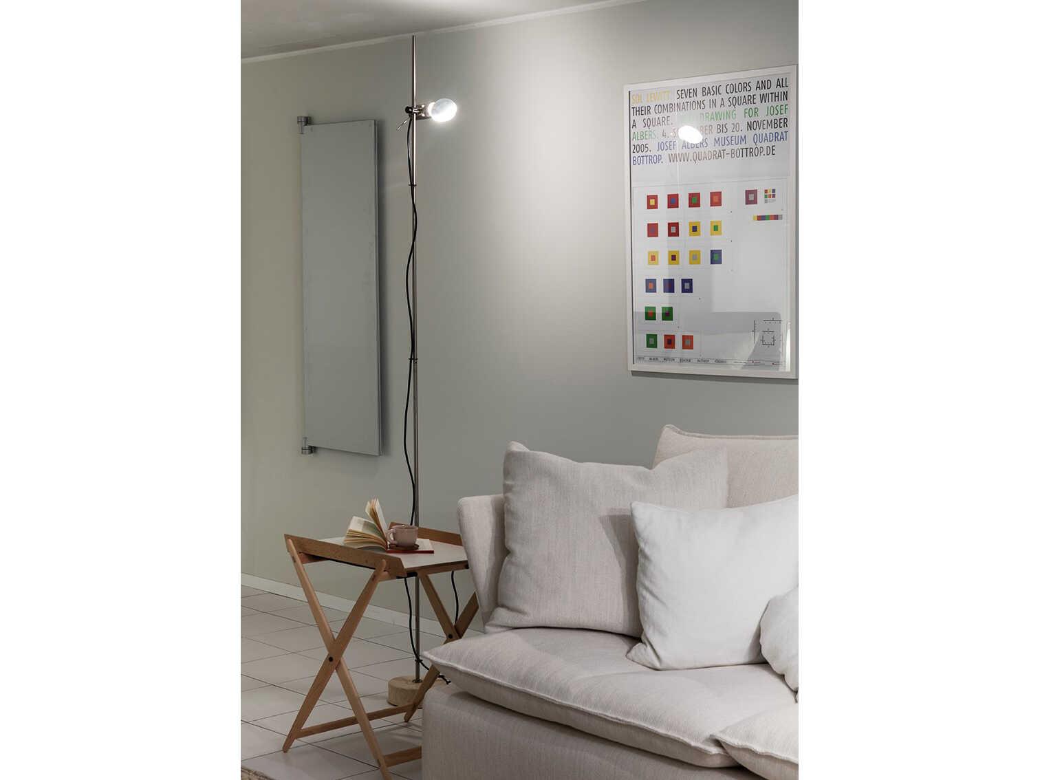 Oluce Agnoli Satin Nickel Floor Lamp