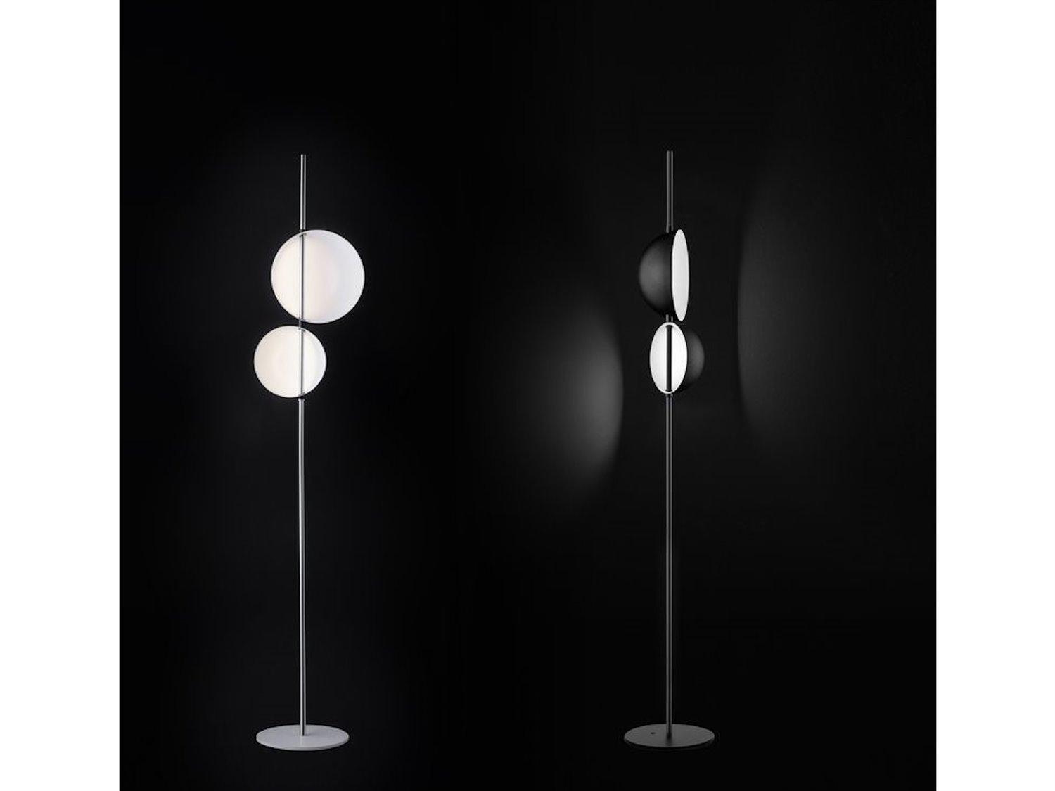 Oluce Superluna Matt Black LED Floor Lamp