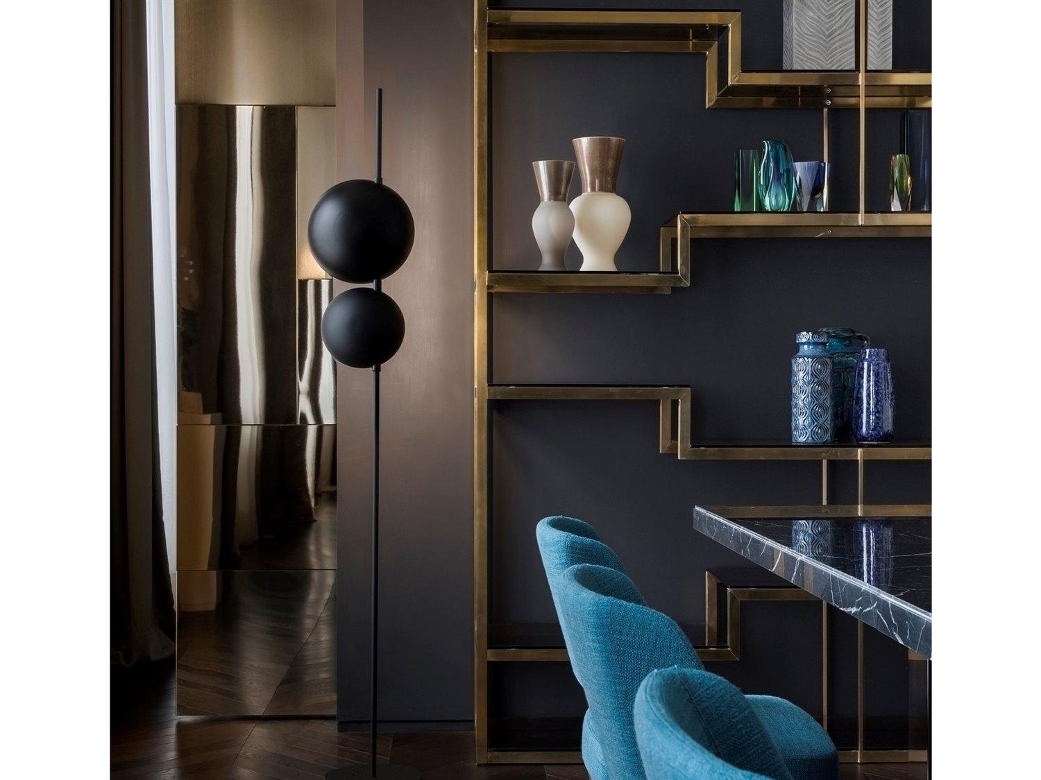 Oluce Superluna Matt Black LED Floor Lamp