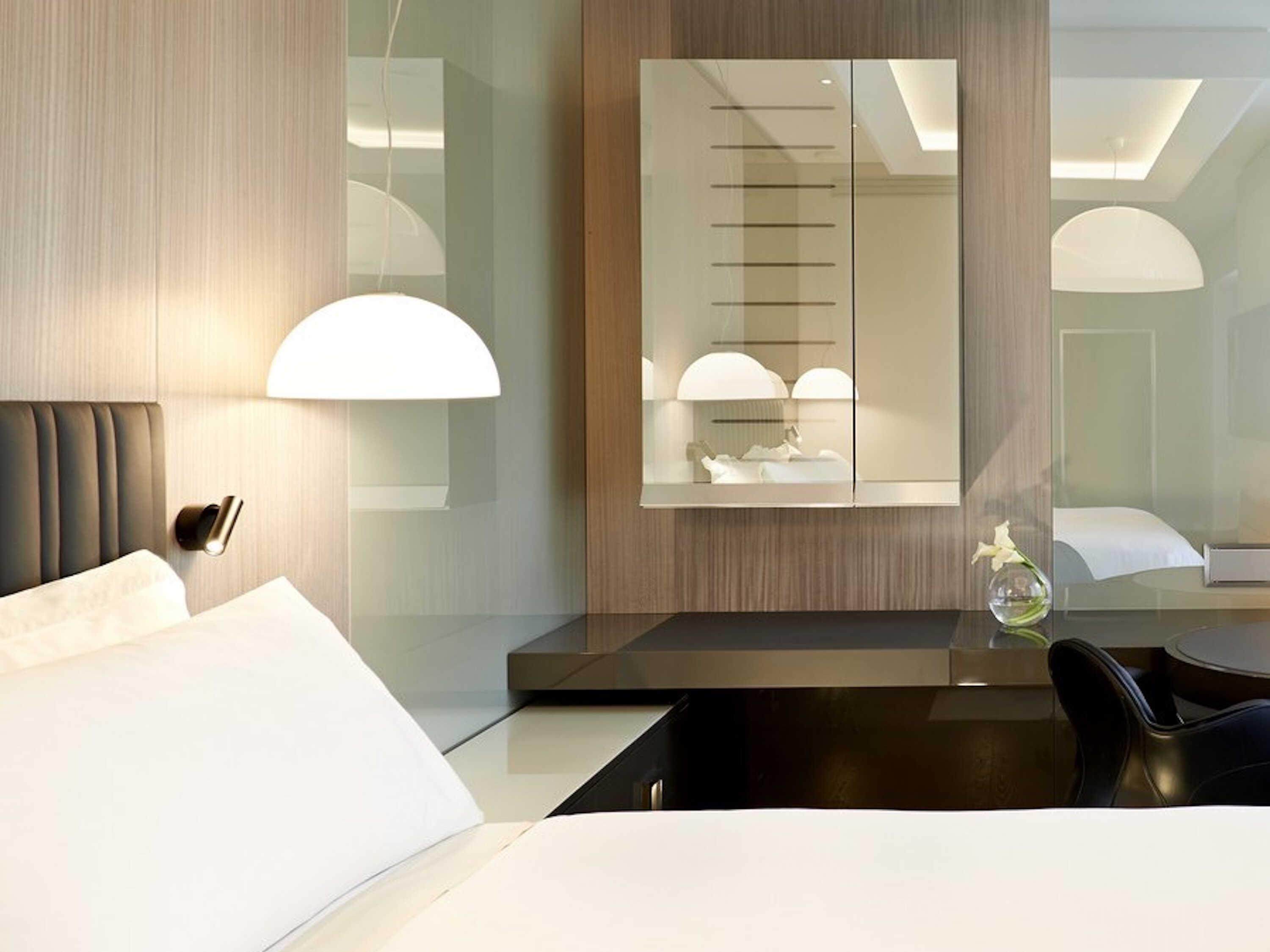 Oluce Sonora 2-Light Opaque Opaline White Glass Dome Pendant