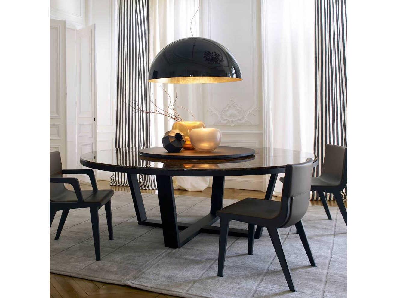 Oluce Sonora 1-Light Black Gold Dome Pendant