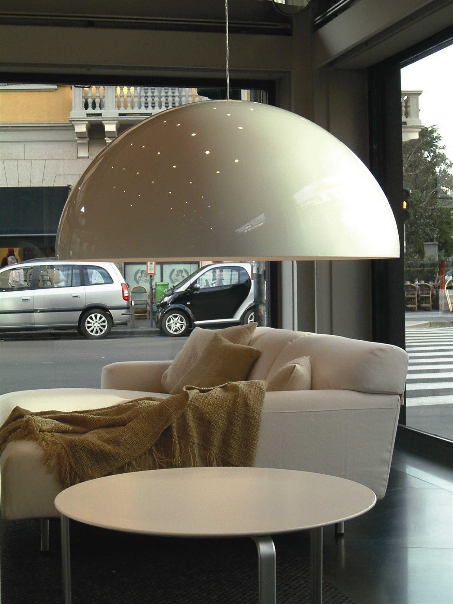 Oluce Sonora 2-Light Opaline White Dome Pendant