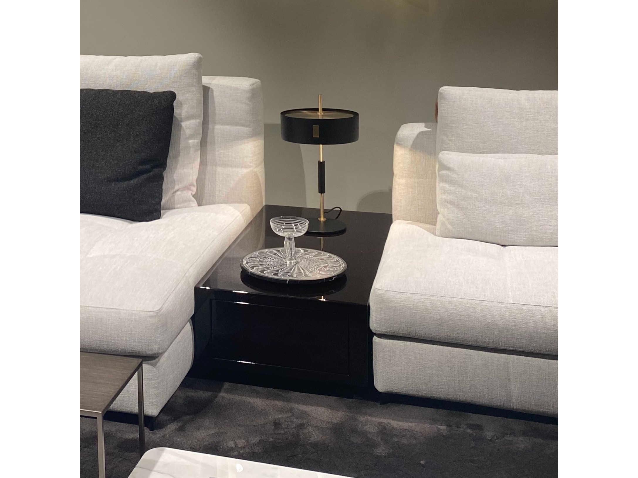 Oluce-1953 Matt Black Satin Gold Table Lamp