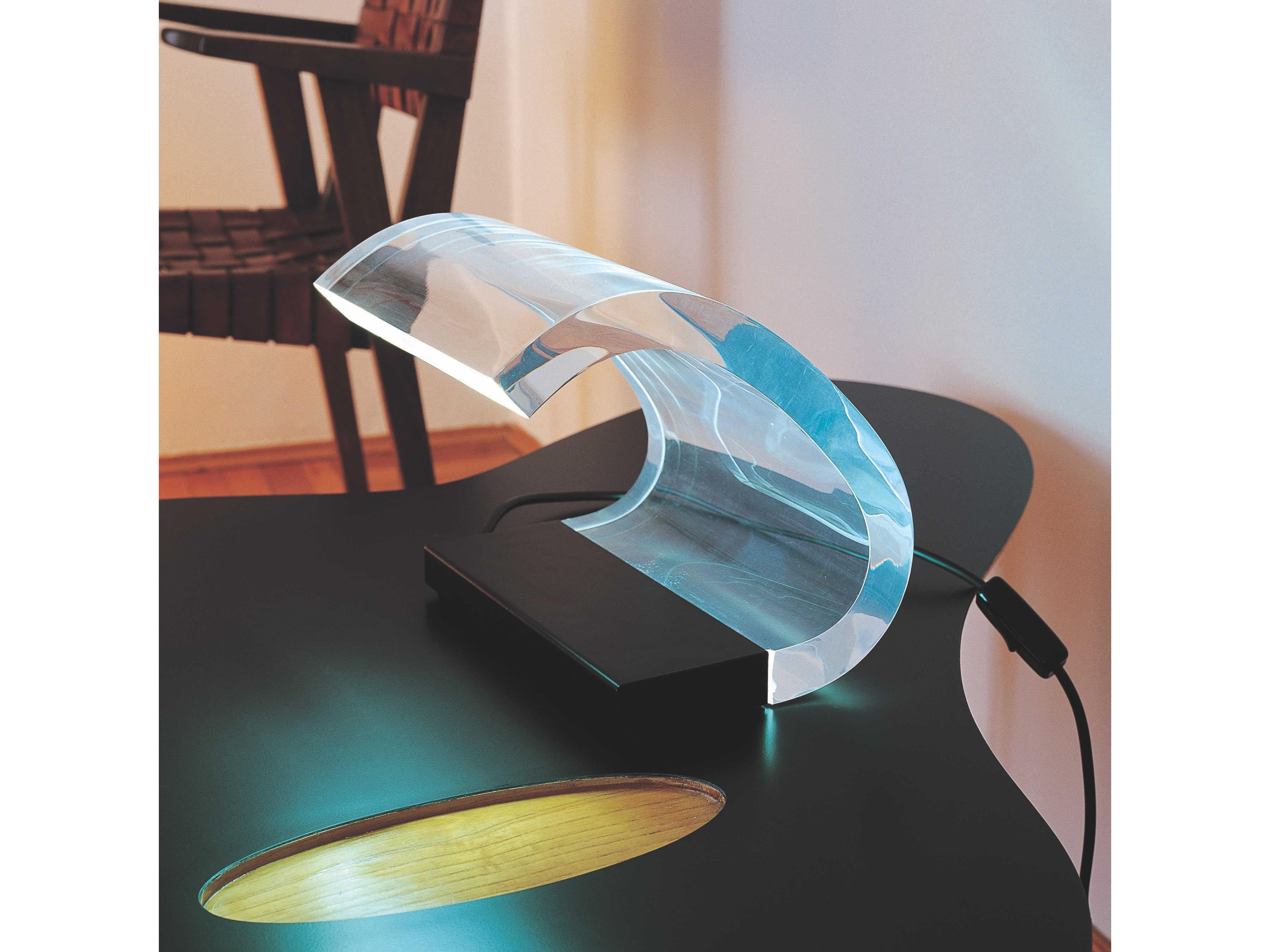 Oluce Acrilica Black Transparent LED Table Lamp