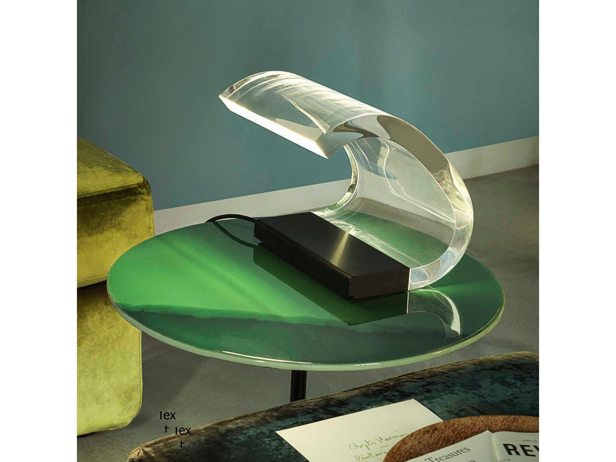 Oluce Acrilica Black Transparent LED Table Lamp