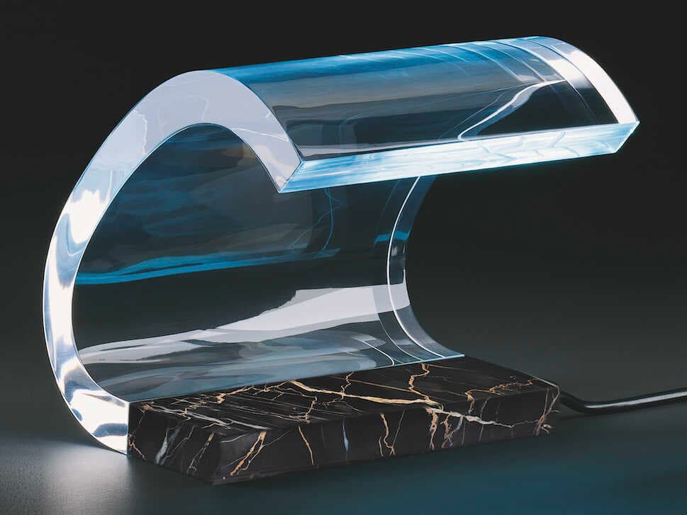 Oluce Acrilica Black Table Lamp