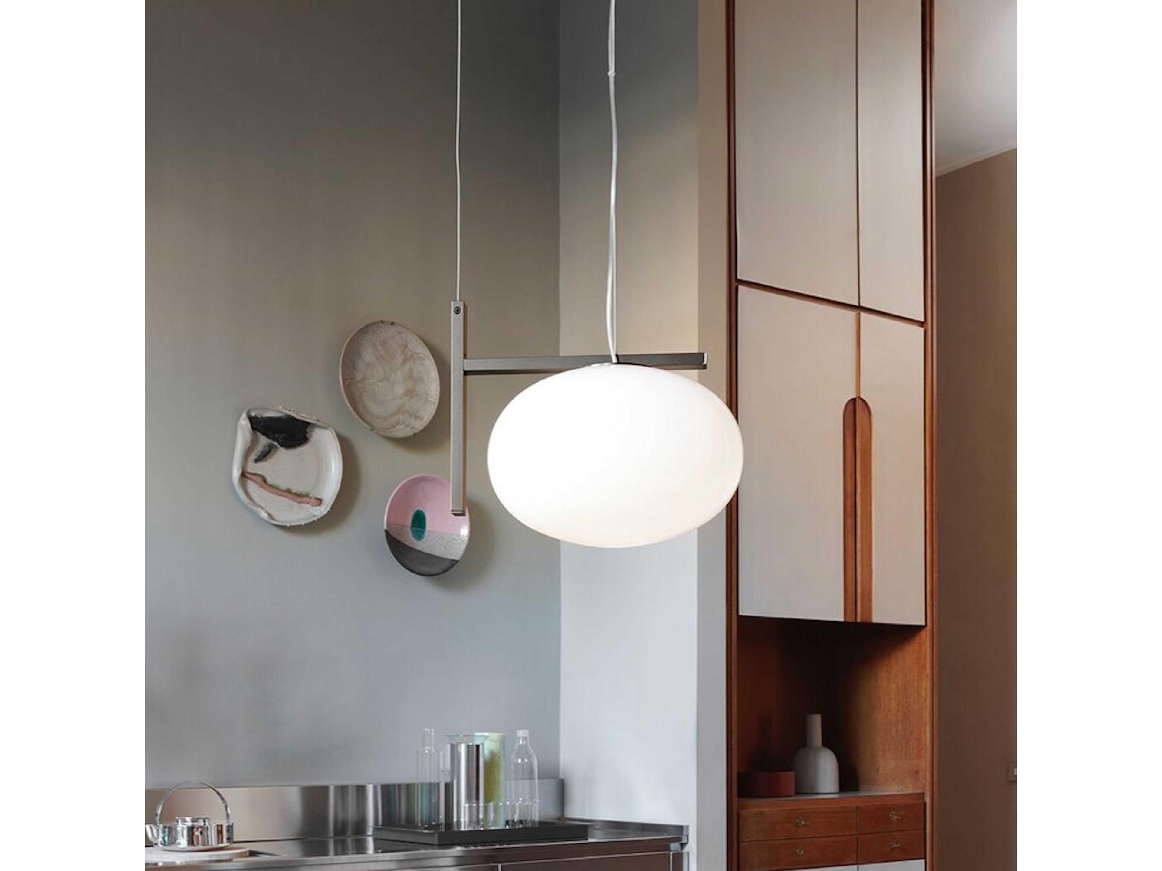 Oluce Alba 1-Light Anodic Bronze Glass Globe Pendant