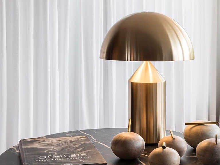 Oluce Atollo Satin Gold Table Lamp